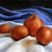 Les Oeufs et les Oignons (Oil on Canvas 10" x 12")