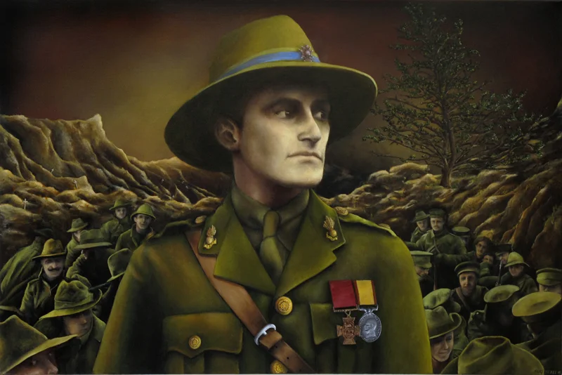 All my mates got were wooden crosses (Oil on Canvas 24" x 36")